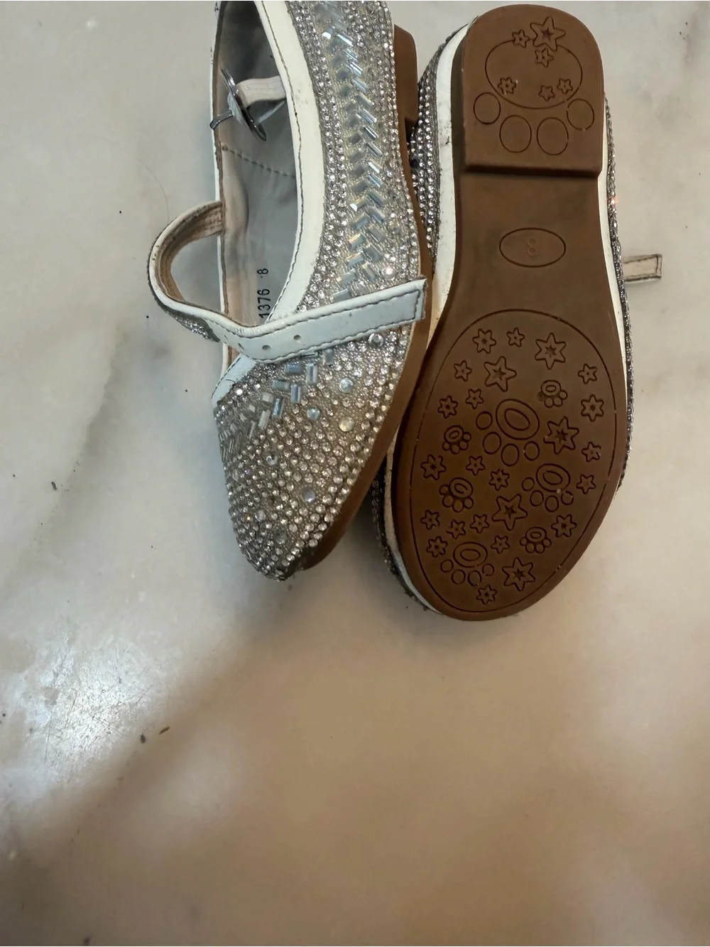 Stride Rite Silver Sparkle Mary Jane Dress Shoes
